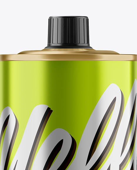 1L Metallic Olive Oil Tin Can Mockup