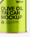 1L Metallic Olive Oil Tin Can Mockup