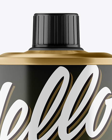 0.5L Glossy Olive Oil Tin Can Mockup