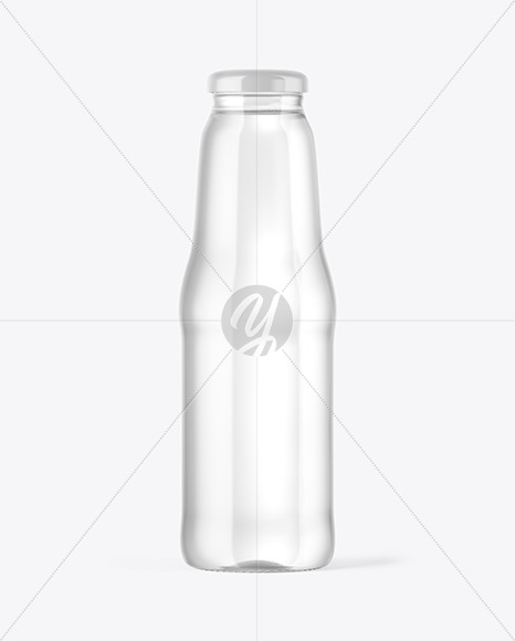 Clear Glass Water Bottle Mockup