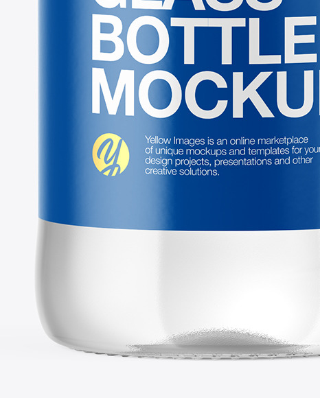 Clear Glass Water Bottle Mockup