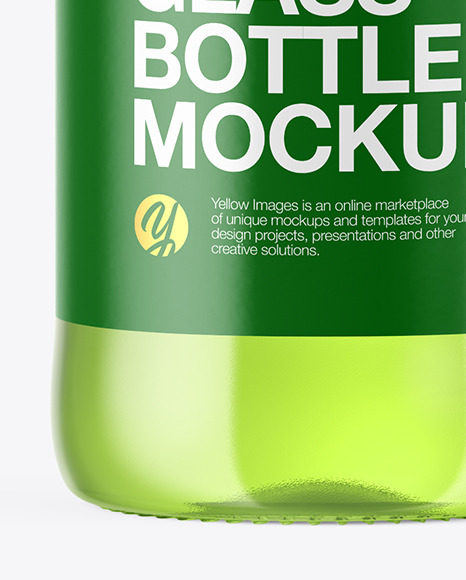 Clear Glass Drink Bottle Mockup