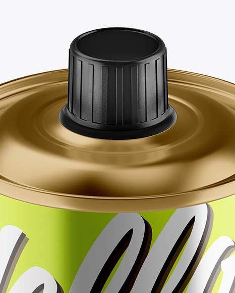 0.5L Metallic Olive Oil Tin Can Mockup