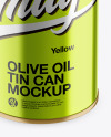 0.5L Metallic Olive Oil Tin Can Mockup