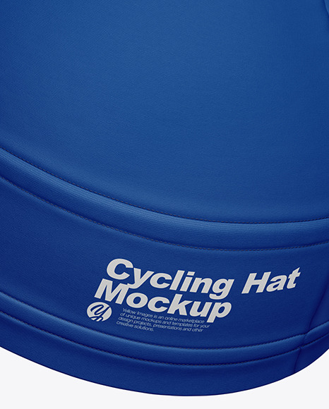 Cycling Hat Mockup - Back Half Side View