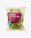 Plastic Bag With Salad Kit Mockup