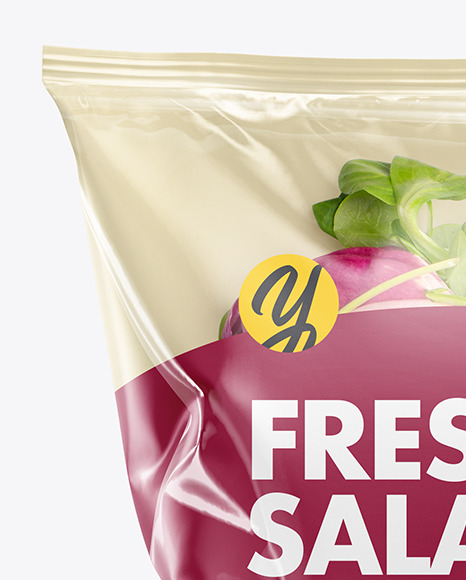 Plastic Bag With Salad Kit Mockup