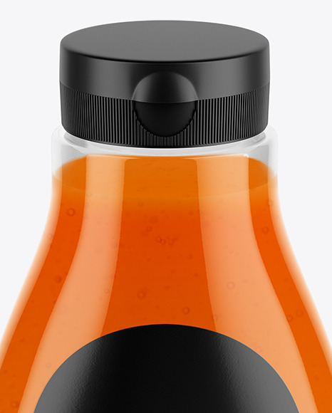 Sauce Bottle Mockup - Front view (High Angle Shot)