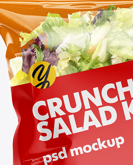 Plastic Bag w/ Salad Mockup