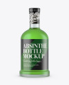 Frosted Glass Absinthe Bottle Mockup Frosted Glass Absinthe Bottle Mockup