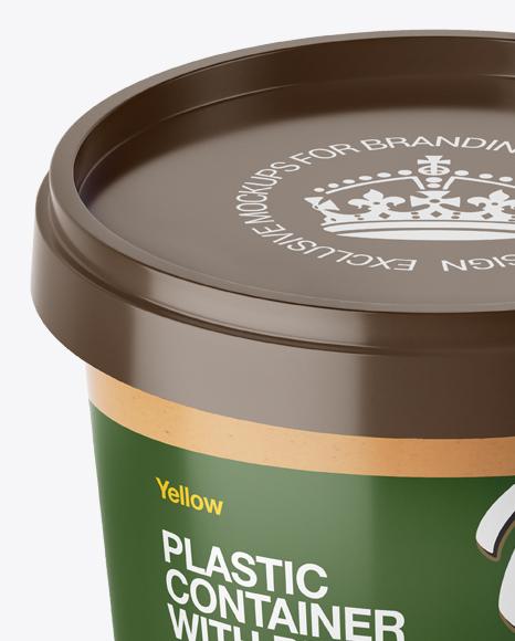 Frosted Plastic Container With Nut Butter Mockup - High-Angle Shot