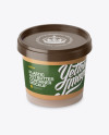 Frosted Plastic Container With Nut Butter Mockup - High-Angle Shot