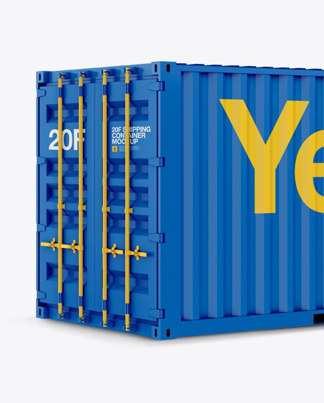 20F Shipping Container Mockup - Halfside View