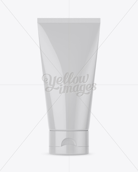 Gloss Plastic Cosmetic Tube With Screw Cap Mockup