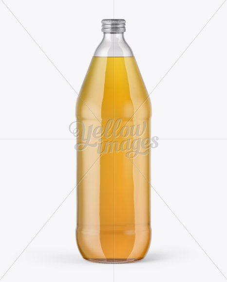 40oz Clear Glass Bottle with Lager Beer Mockup - Free Download Images