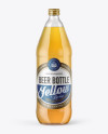 40oz Clear Glass Bottle with Lager Beer Mockup - Free Download Images