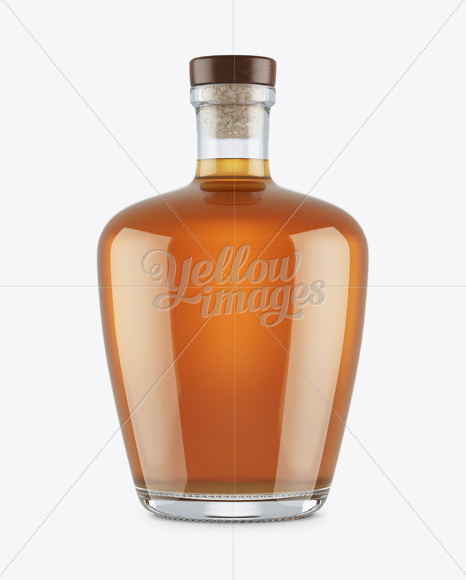 Cognac Glass Bottle w/ Bung Mockup - Free Download Images High Quality