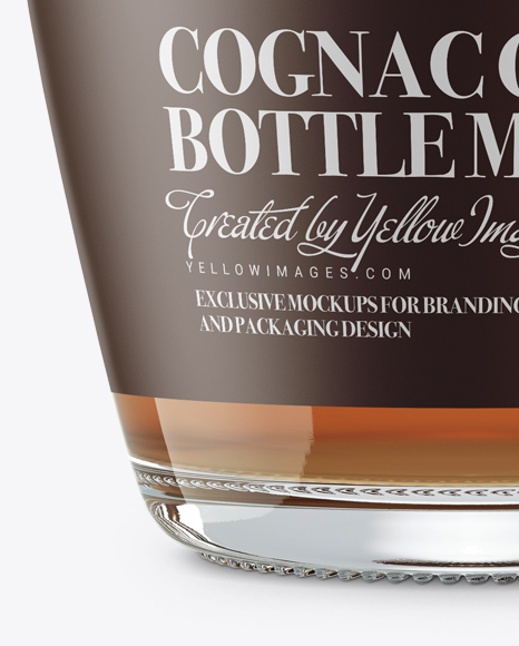 Cognac Glass Bottle w/ Bung Mockup - Free Download Images High Quality