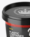 Glossy Plastic Container With Red Caviar Mockup - High-Angle Shot