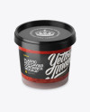 Glossy Plastic Container With Red Caviar Mockup - High-Angle Shot