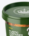 Glossy Plastic Container With Vegetables Mockup - High-Angle Shot