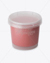 Frosted Plastic Container With Strawberry Yogurt Mockup - High-Angle Shot