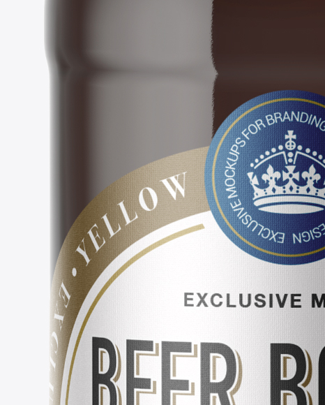 40oz Clear Glass Bottle w/ Dark Irish Beer Mockup