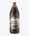 40oz Amber Glass Bottle with Red Ale Mockup