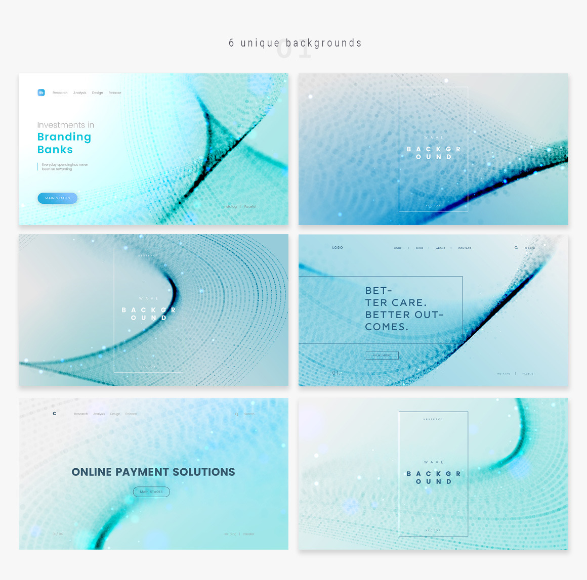 Blue Wavy Backgrounds + Bonus: Web Headers