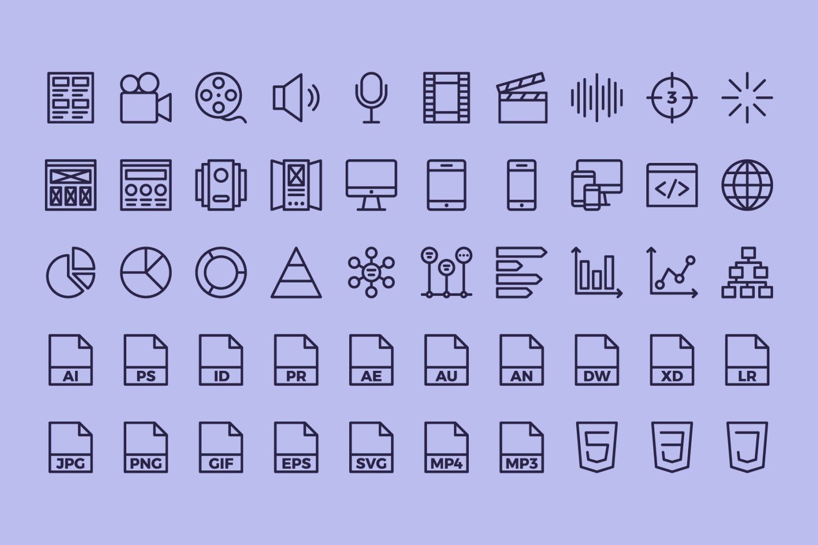 100 Graphic Design | Line Icons