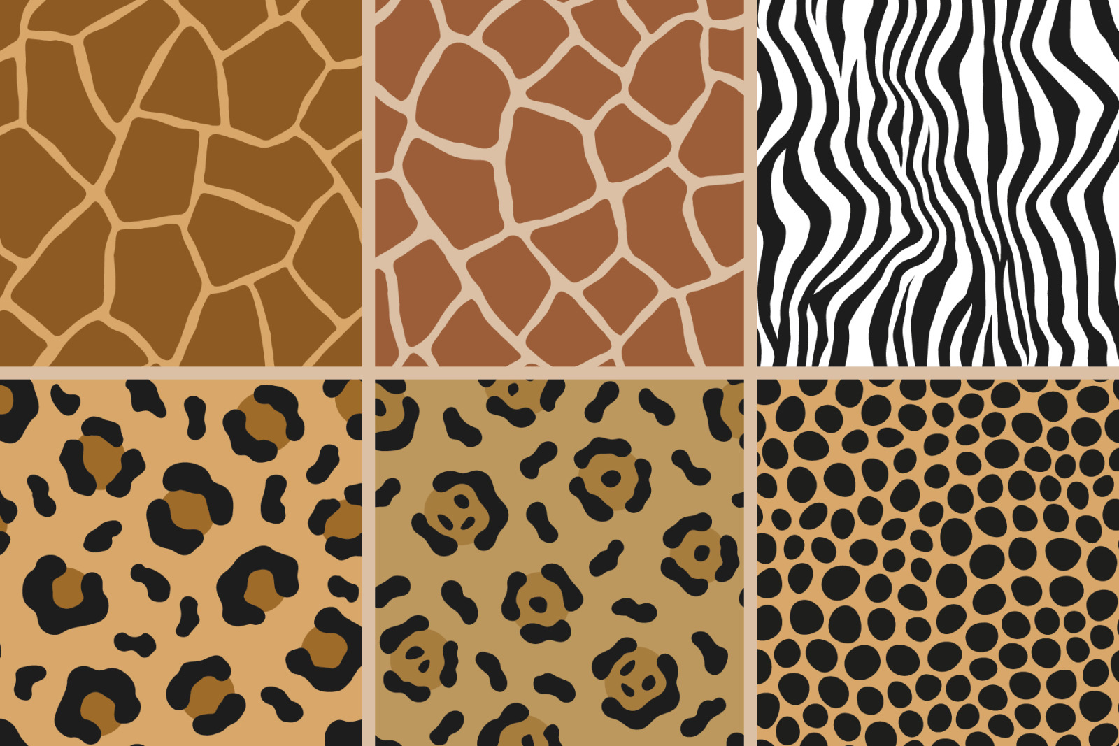 Animal Print Seamless Patterns