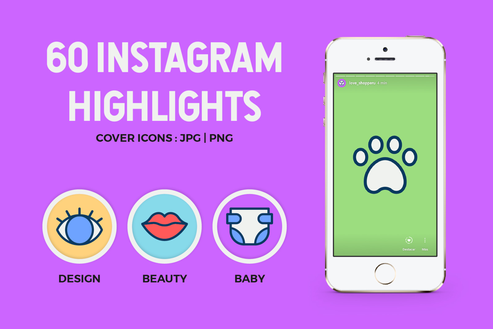 60 Instagram Icons Highlights