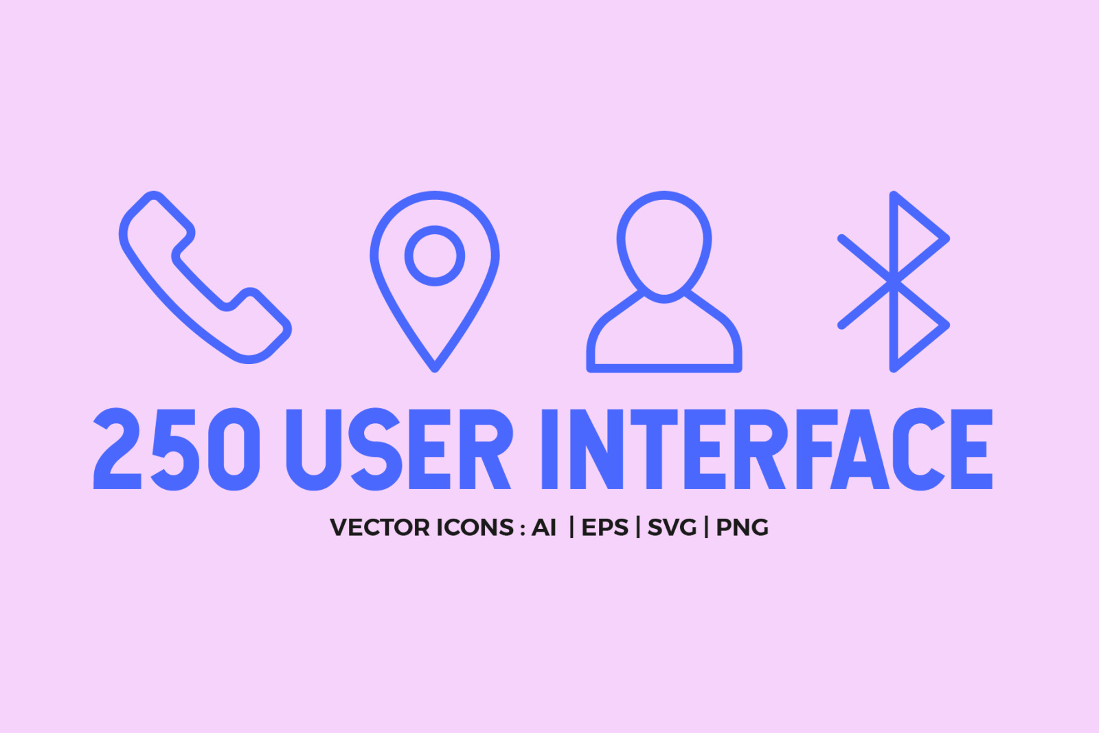 250 User Interface Line Icons