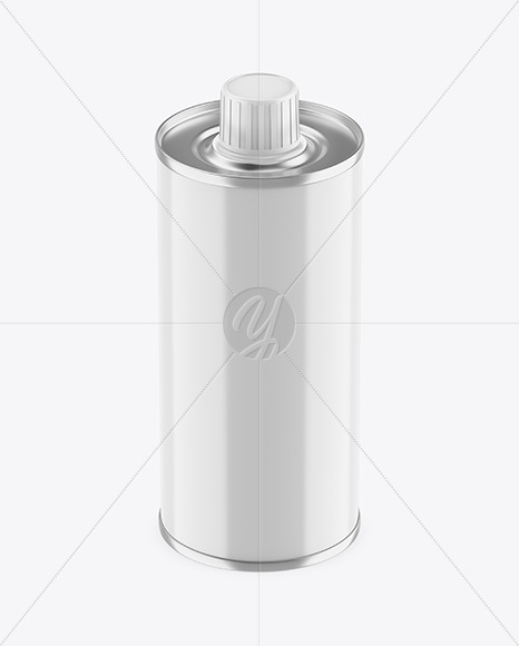 250ml Glossy Olive Oil Tin Can Mockup