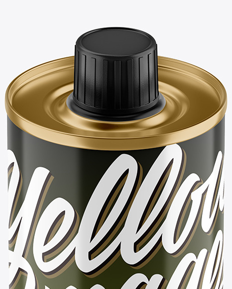 250ml Glossy Olive Oil Tin Can Mockup