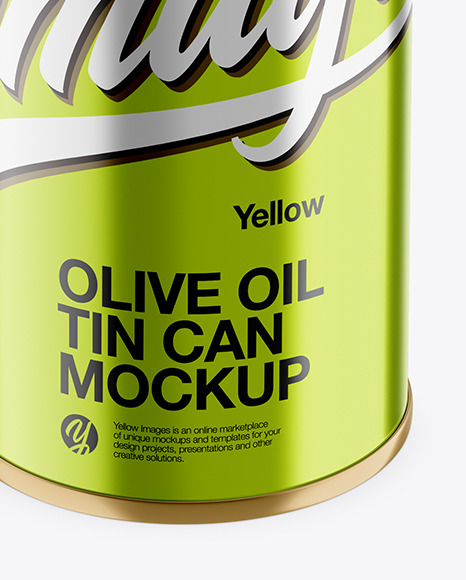 250ml Metallic Olive Oil Tin Can Mockup