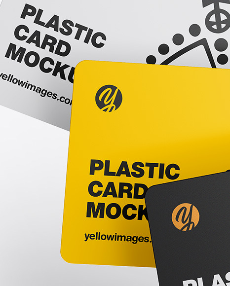 Three Plastic Cards Mockup