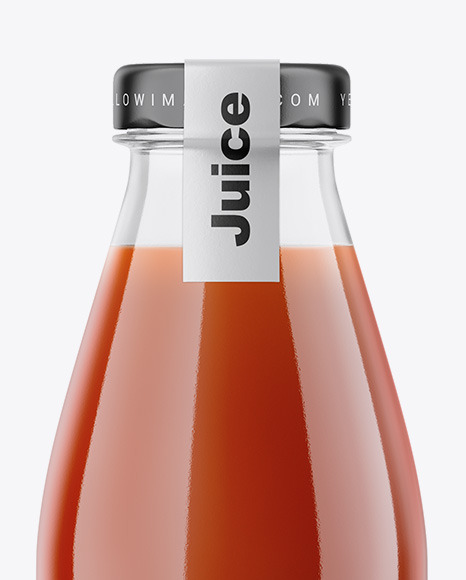 Clear Glass Bottle With Tomato Juice Mockup