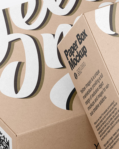 Two Kraft Boxes Mockup