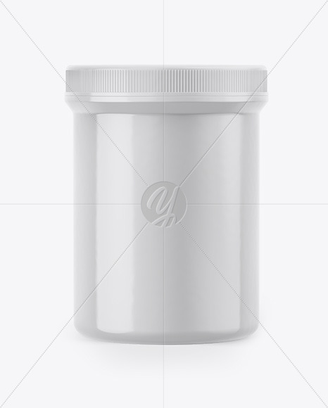 Glossy Plastic Jar Mockup