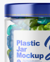 Plastic Jar with Gummies Mockup