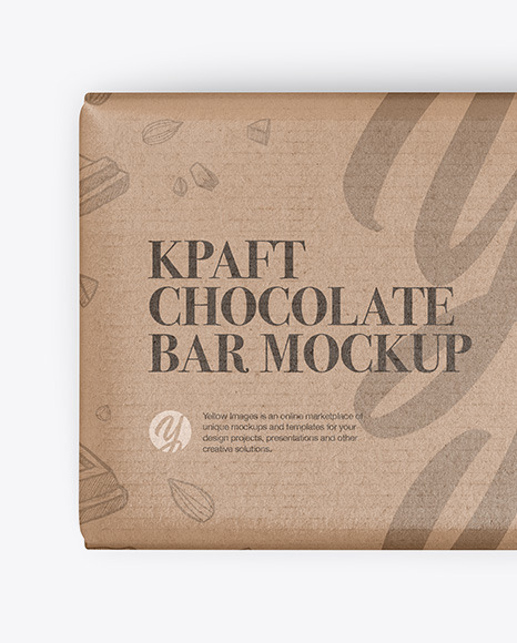 Kraft Glossy Chocolate Bar Mockup - Top View