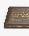 Kraft Glossy Chocolate Bar Mockup - Front View (High Angle Shot)