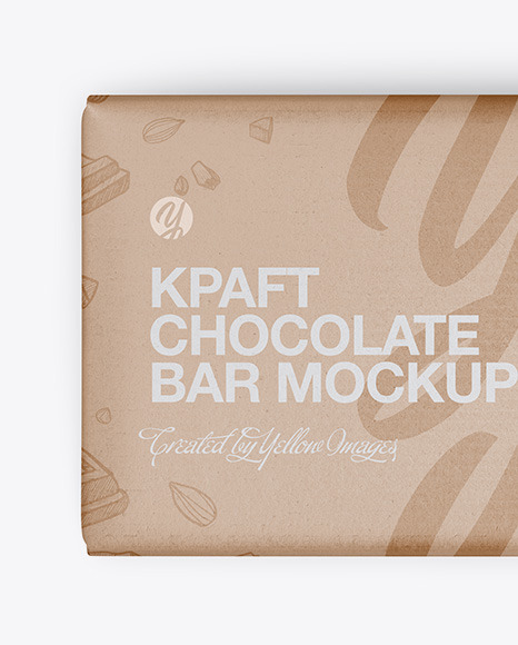 Kraft Matte Chocolate Bar Mockup - Top View