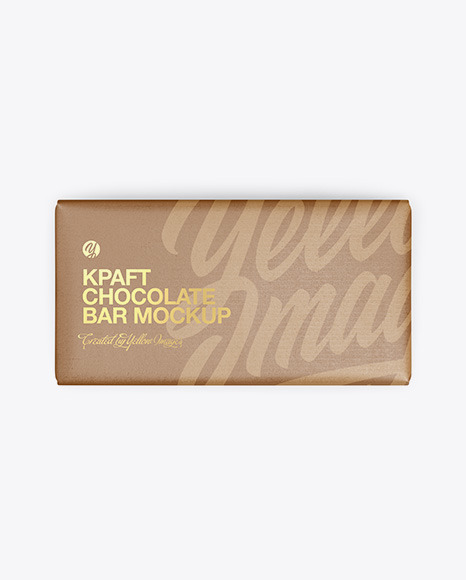 Kraft Matte Chocolate Bar Mockup - Top View