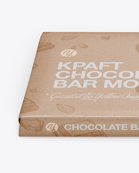 Kraft Matte Chocolate Bar Mockup - Front View (High Angle Shot)