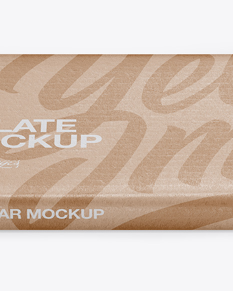 Kraft Matte Chocolate Bar Mockup - Front View (High Angle Shot)