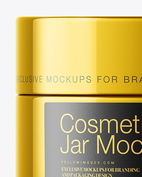 Metallic Cosmetic Jar Mockup