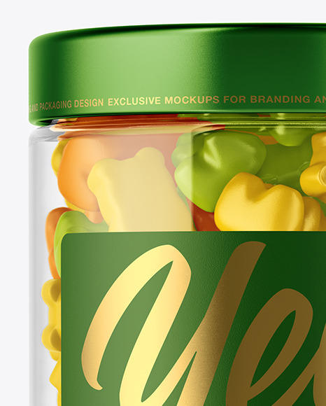 Plastic Jar with Gummies Mockup