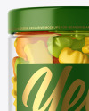 Plastic Jar with Gummies Mockup